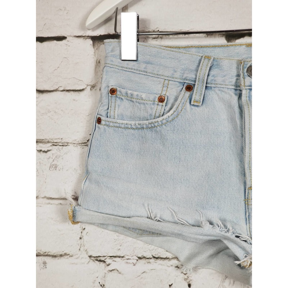 LEVI'S 501 Grunge Wash Button-Fly Cut Off Denim Shorts - Picture 2 of 10